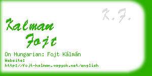 kalman fojt business card